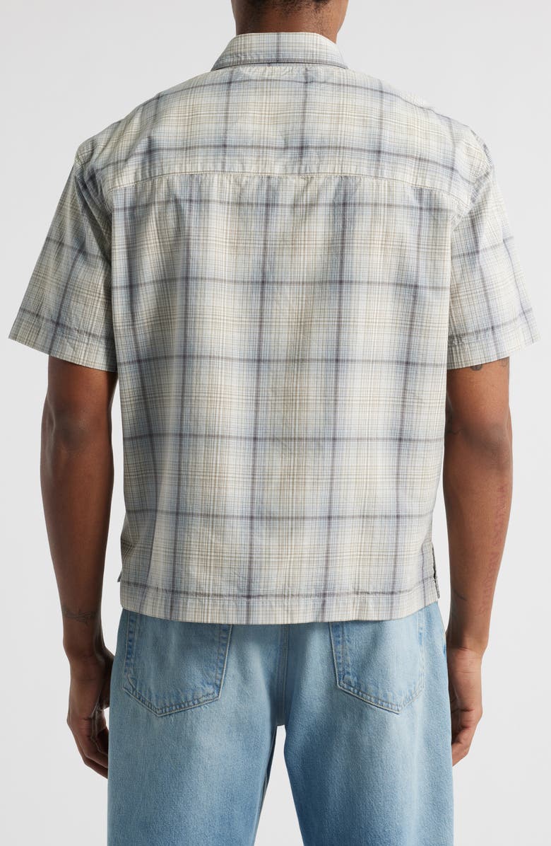 Boxy Plaid Short Sleeve Button-Up Shirt
