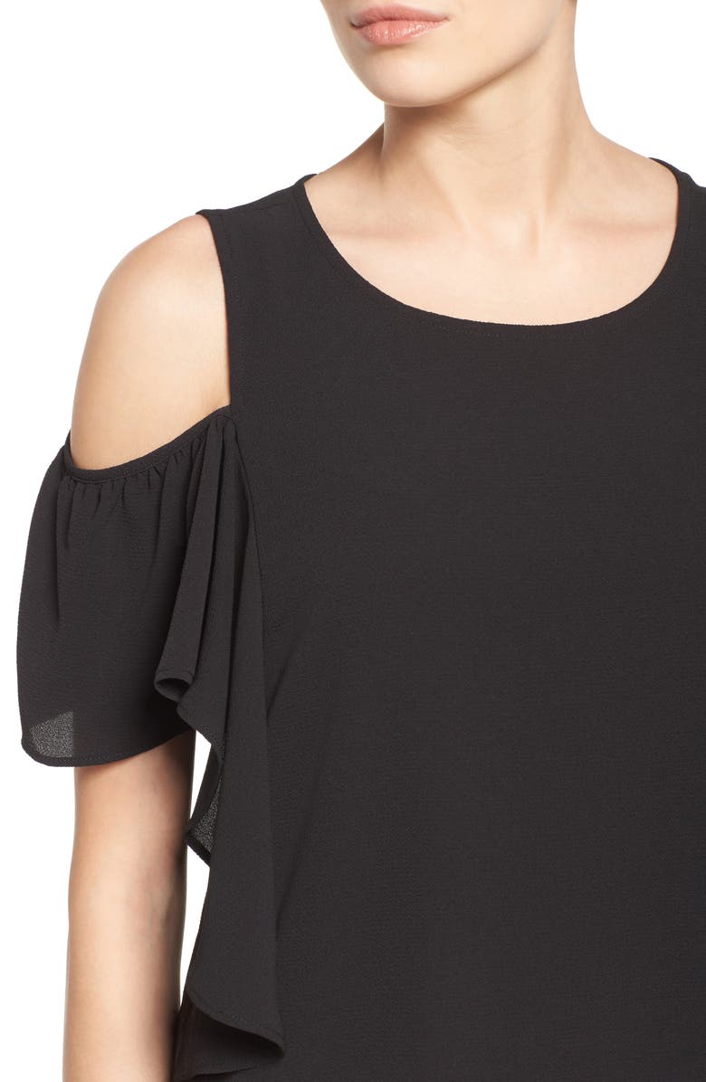 Bobeau Cold Shoulder Ruffle Sleeve Top, Alternate, color, 