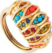 Susan Caplan 1980s Vintage D'Orlan Colourful Ring
