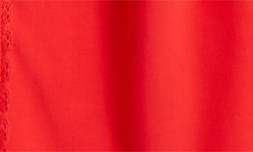 Wit & Wisdom Eyelet Peasant Blouse In Poppy Red