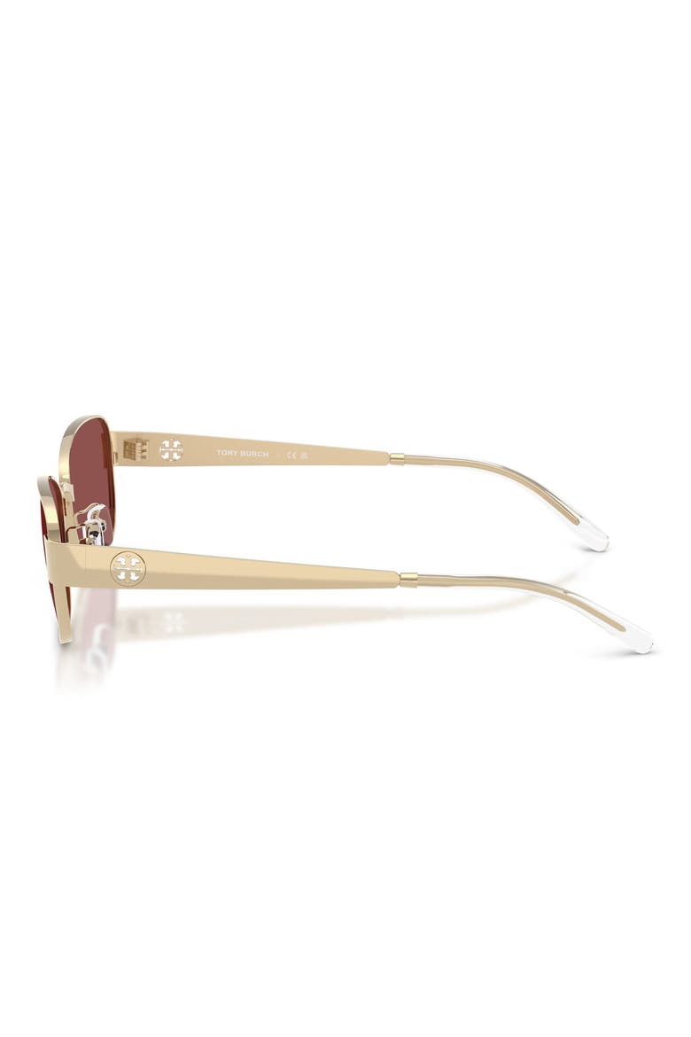 55mm Gradient Polarized Rectangular Sunglasses, Alternate, color, SHINY LIGHT GOLD / DARK VIOLET
