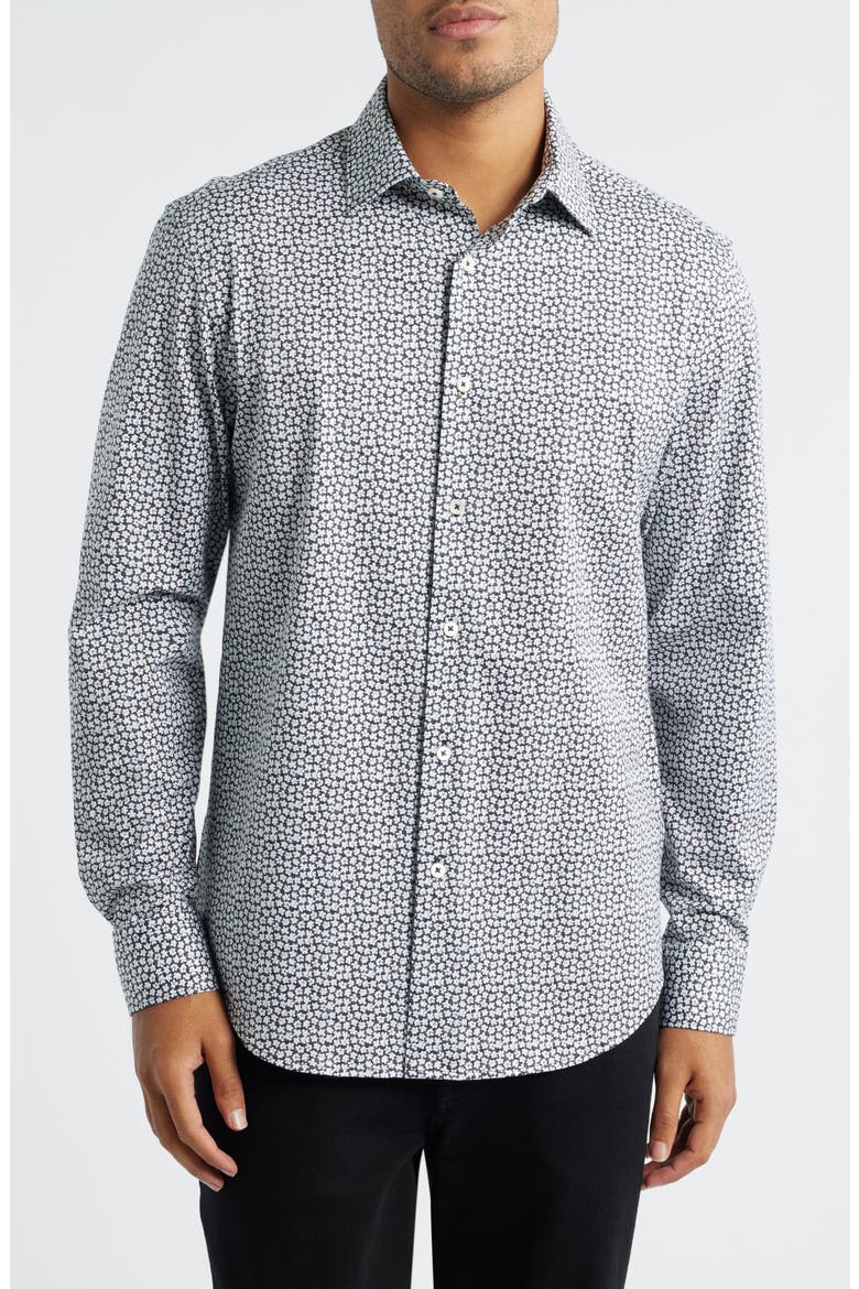 James OoohCotton® Floral Button-Up Shirt, Main, color, BLACK/ WHITE