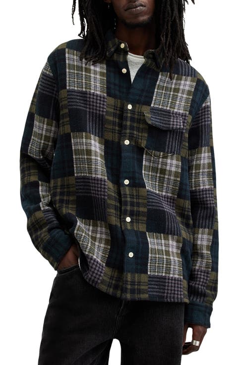 Hopton Plaid Cotton Button-Up Shirt Jacket