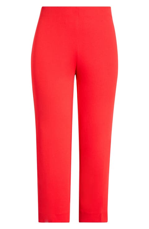 Hollywood Waist Straight Leg Ankle Pull-On Pants (Plus)