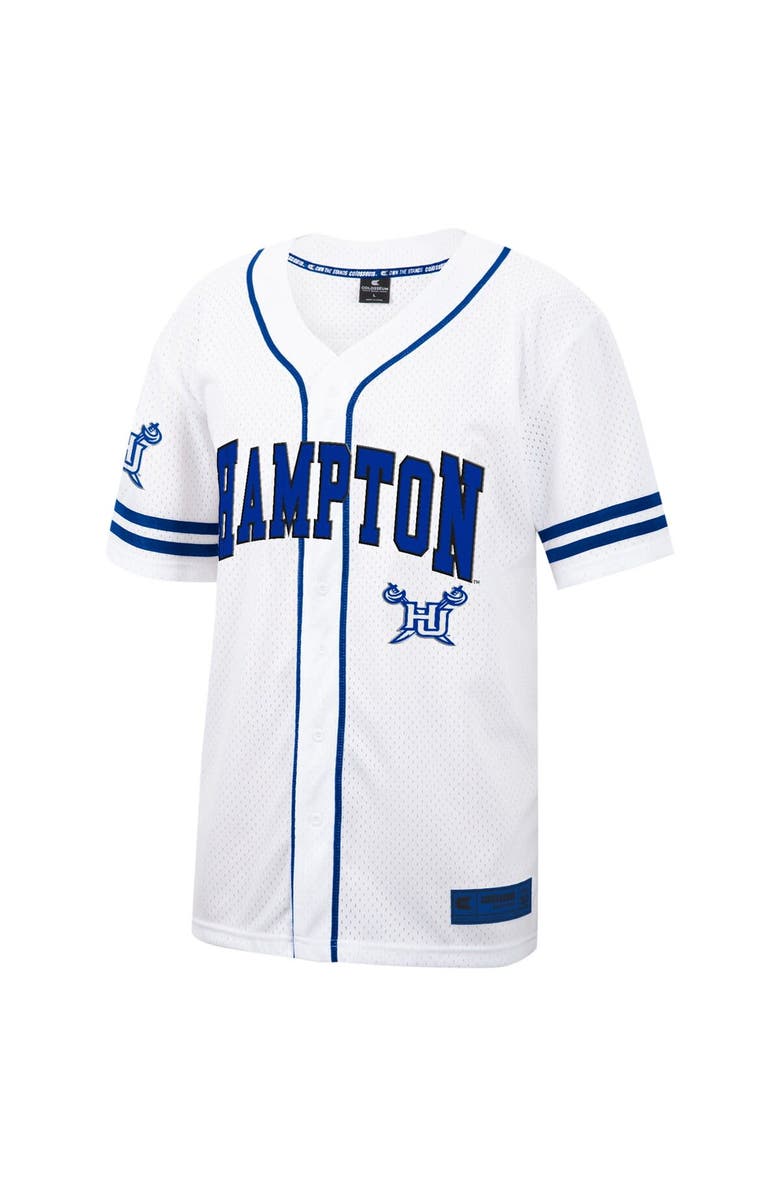 COLOSSEUM Men's Colosseum White Hampton Pirates Free Spirited Mesh Button-Up Baseball Jersey, Alternate, color,