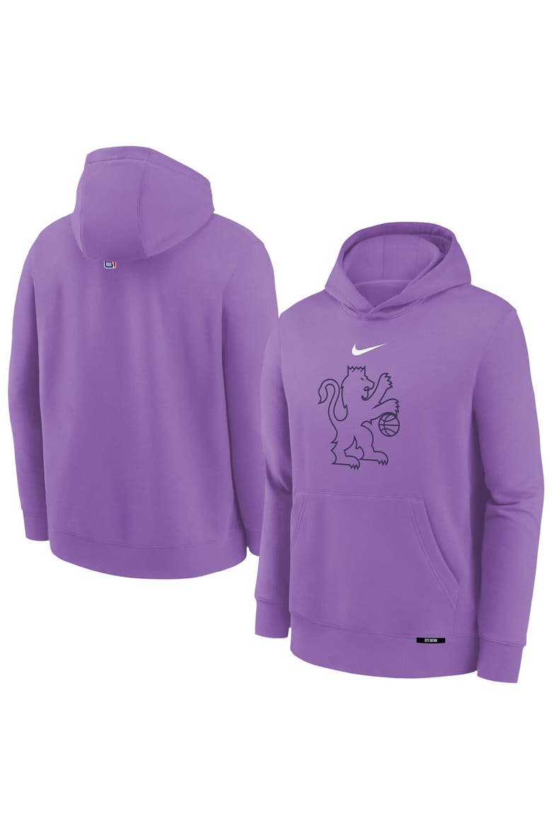 Youth Nike Purple Sacramento Kings 2025/26 City Edition Club Fleece Pullover Hoodie, Main, color, Purple