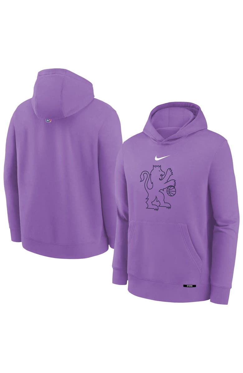 Nike Youth Nike Purple Sacramento Kings 2025/26 City Edition Club Fleece Pullover Hoodie, Main, color, Purple