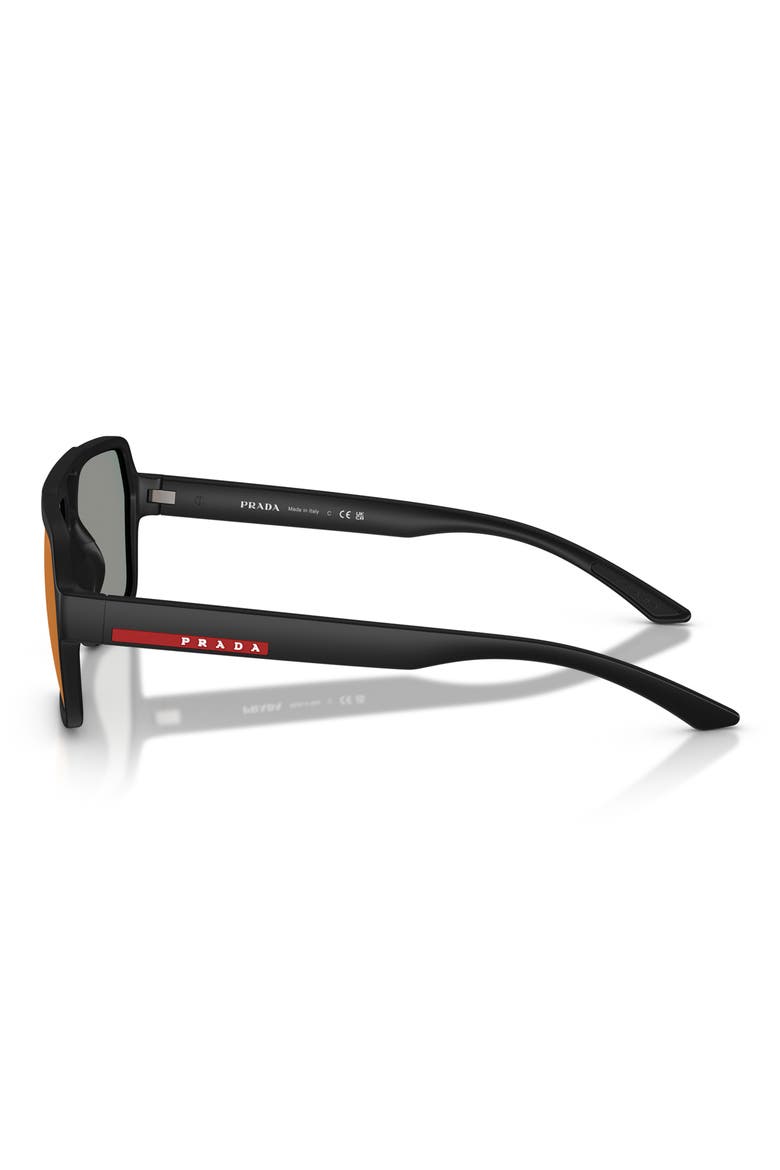59mm Pilot Sunglasses, Alternate, color, BLACK / DARK GREY BLUE/ RED