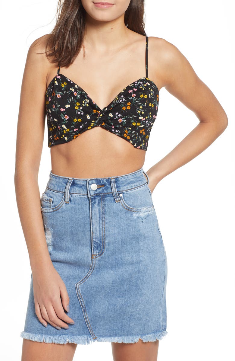AFRM Lias Twist Front Crop Top, Main, color, 