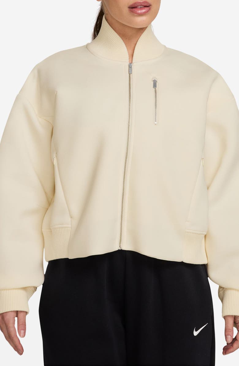 Nike Sportswear Destroyer Bomber Jacket, Main, color, Pale Ivory/ Sail