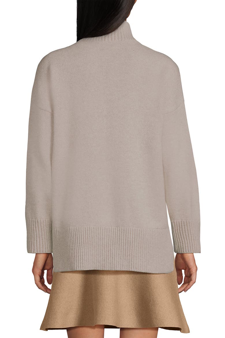 Dweller Split Hem Turtleneck Sweater, Alternate, color, Oatmeal Tan Heather