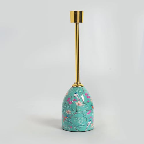 Mela Artisans Aqua Flora Tapered Candleholders In Blue
