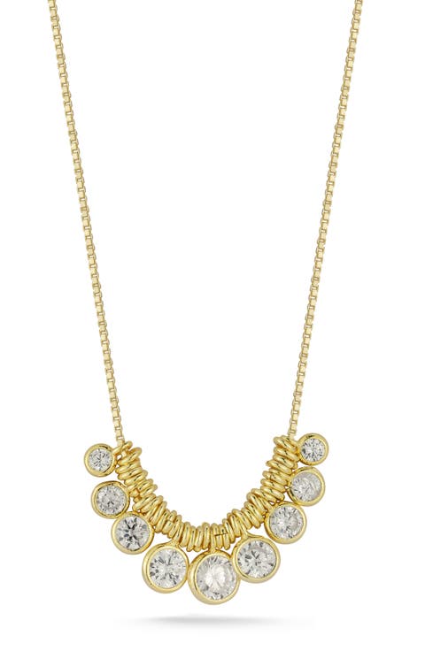 Cubic Zirconia Charm Frontal Necklace
