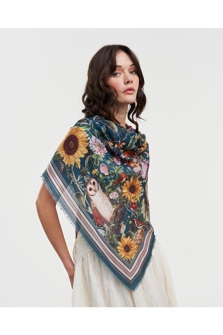 Botanical Long Scarf, Alternate, color, Medium Green