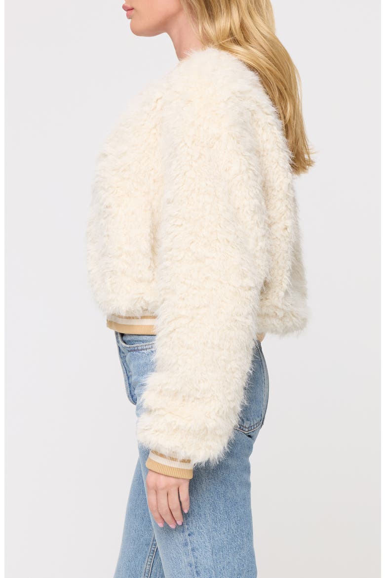 Valley Faux Fur Bomber Jacket, Alternate, color, TAN TIPPING