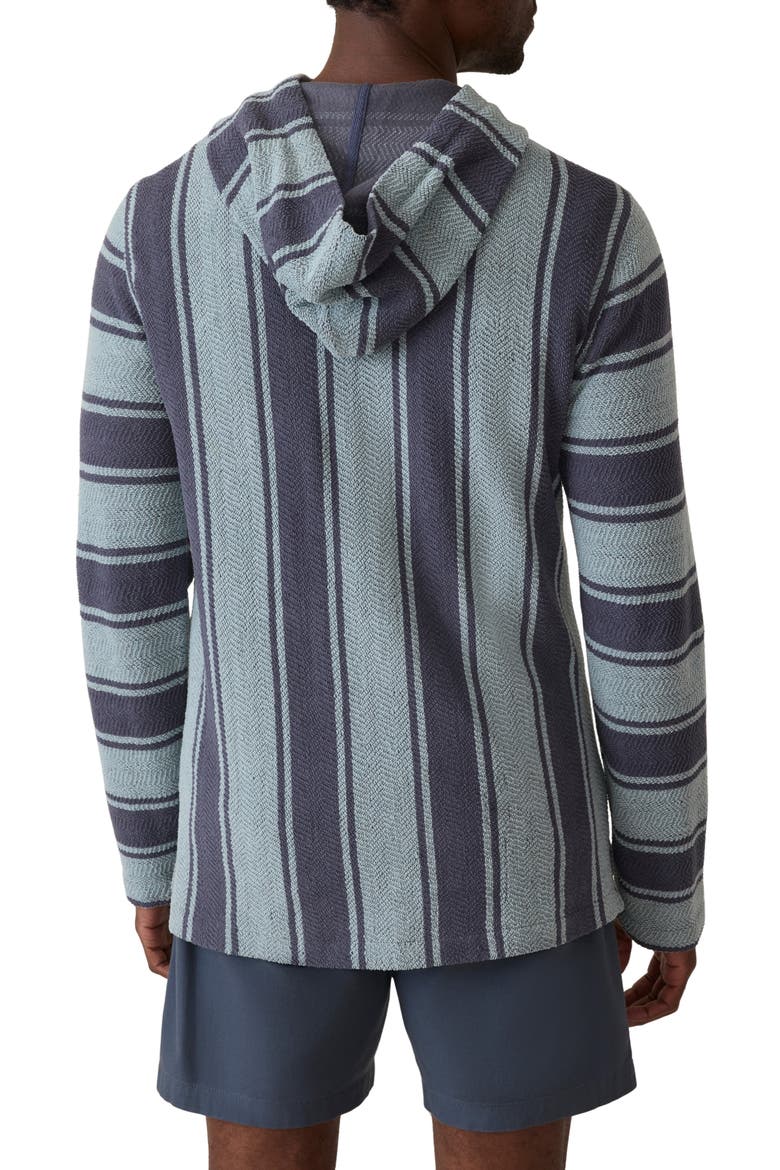 Whitewater Stripe Organic Cotton Blend Hoodie, Alternate, color, TEAL CHANNEL STRIPE