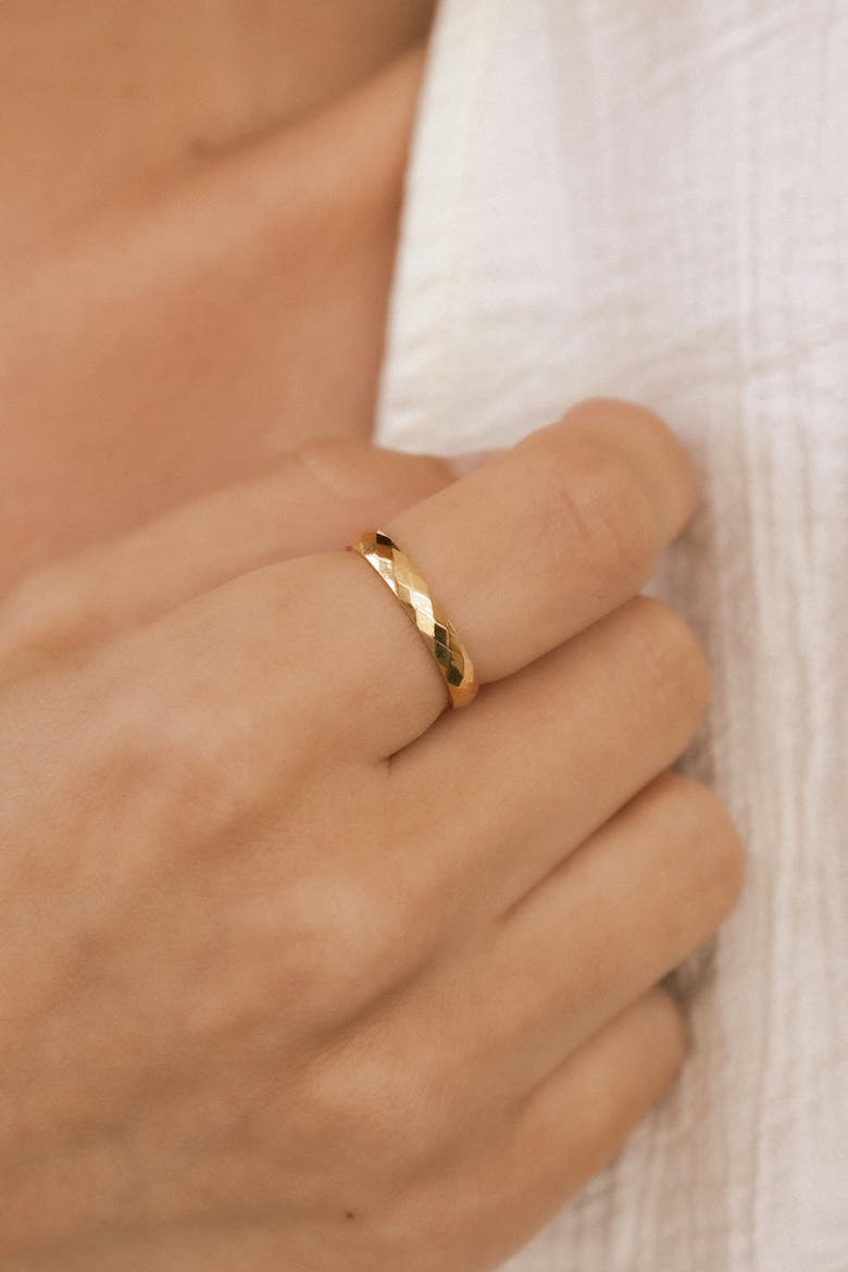 Dainty Hammered Band Spinning Fidget Ring, Alternate, color, Rose Gold-Tone