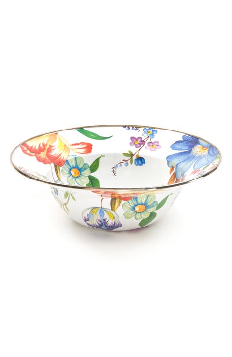 Flower Market Enameled Steel Serving Bowl