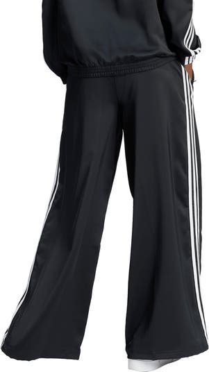 Recycled Polyester Satin Wide Leg Track Pants