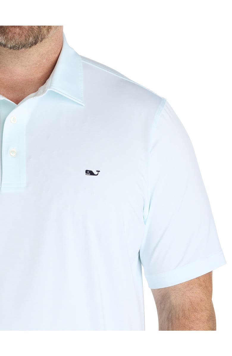 vineyard vines Big & Tall St. Jean Striped Sankaty Polo Shirt, Alternate, color, White Cap Sea Splash