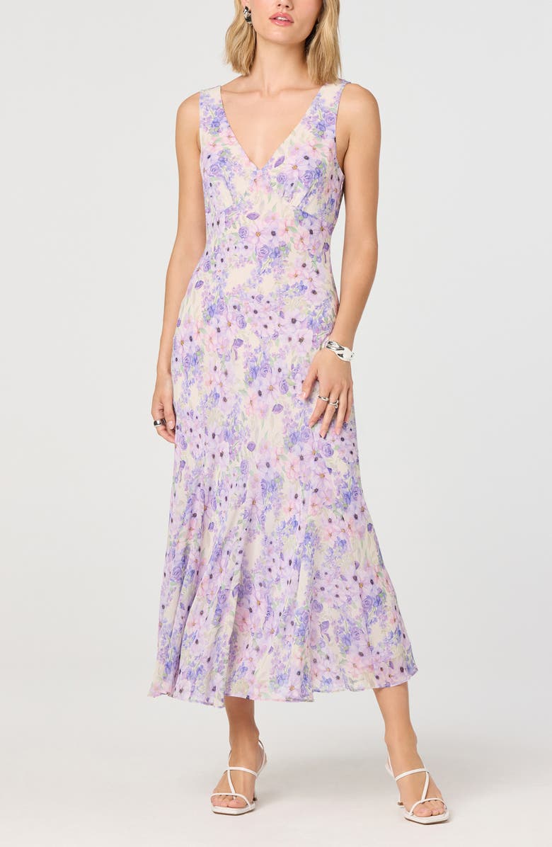 ASTR the Label Symone V-Neck Maxi Sundress, Alternate, color, Purple Floral