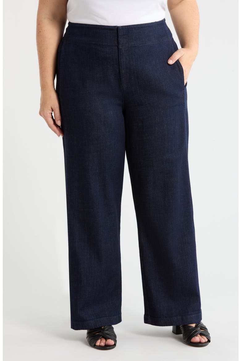 Wide Leg Denim Pants, Main, color, DEEP INDIGO