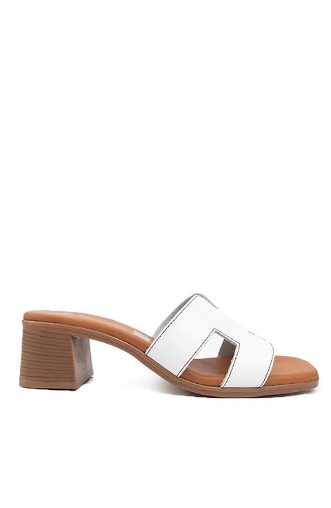 Sorrento Leather Medium Heel Sandal (Women)