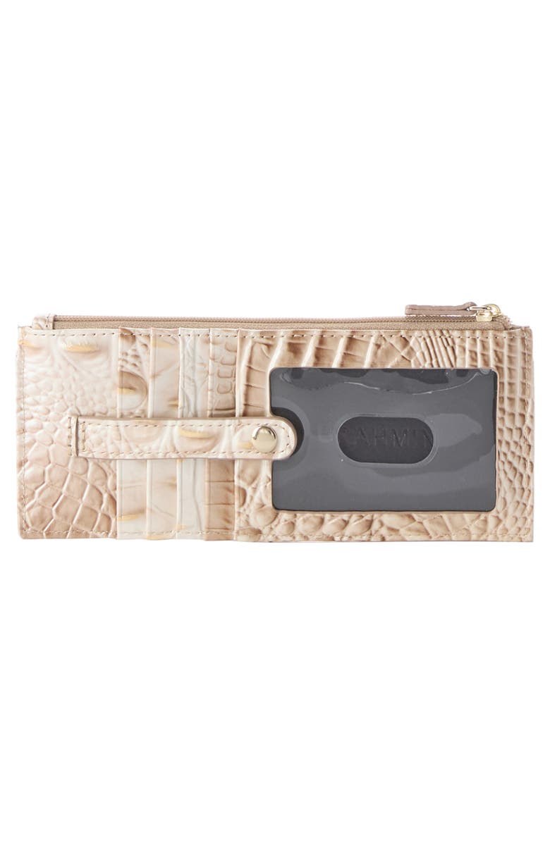 Brahmin Croc Embossed Leather Credit Card Wallet, Alternate, color, Contour