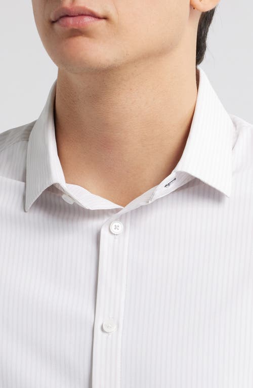 Mizzen + Main Leeward Stretch Button-up Shirt In Orchid Collin Stripe