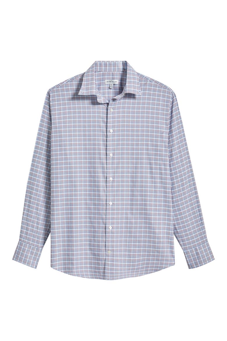 Wayne Performance Plaid Button Down Sport Shirt, Alternate, color, BLUE FREESIA