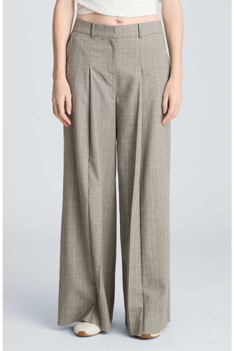 Double Pleat High Waist Wide Leg Pants, Main, color, LAKE BLUE MULTI