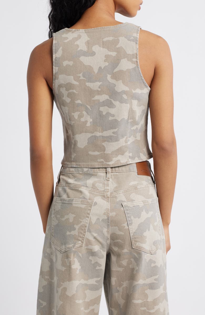 HIDDEN JEANS Camo Print Denim Vest, Alternate, color, Tan