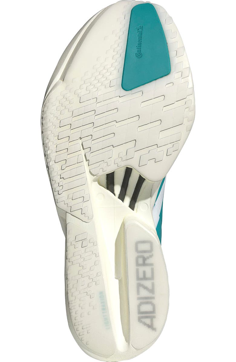 adidas Gender Inclusive Adios 9 Pro 4 Running Sneaker, Alternate, color, White/ Pure Teal/ Carbon