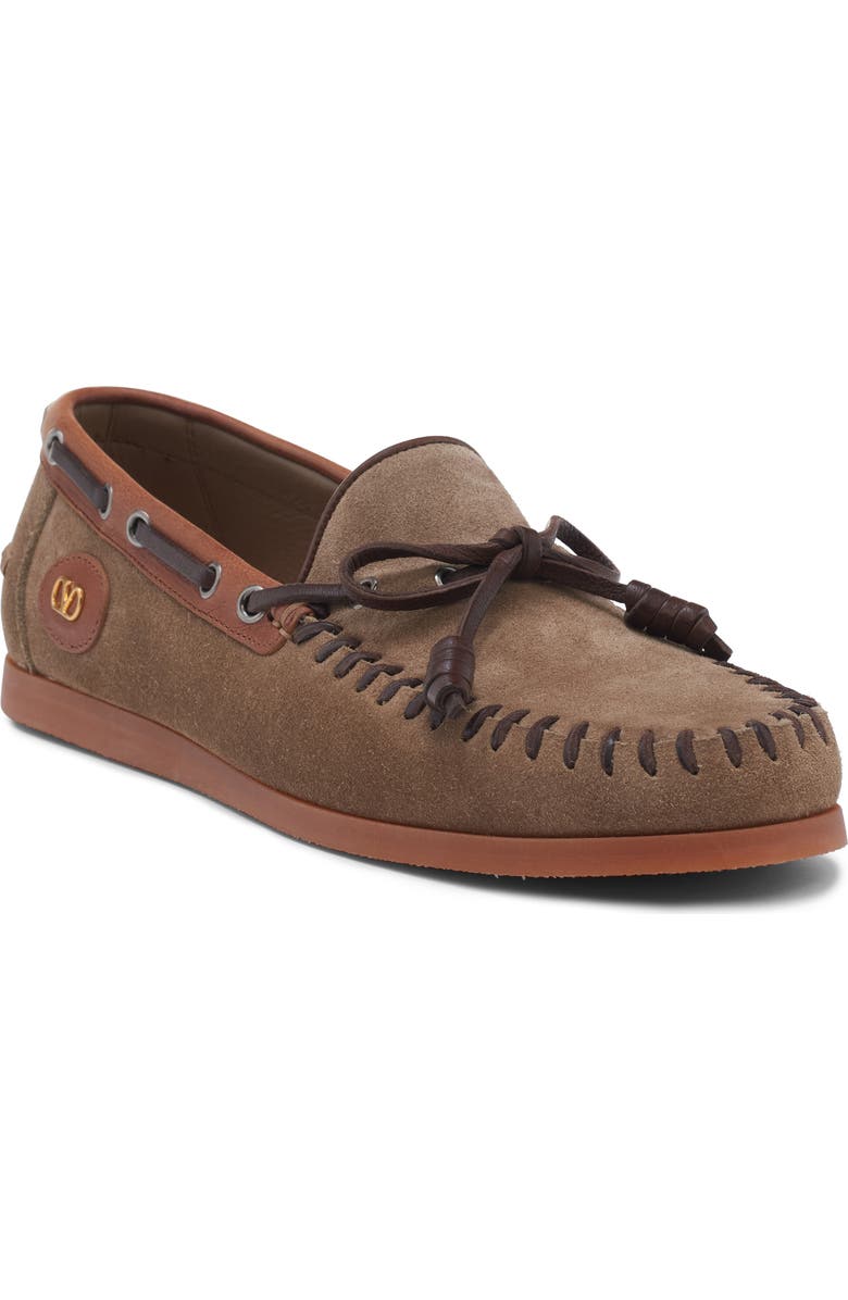 Valentino Garavani VLOGO Boat Shoe, Main, color, Tobacco