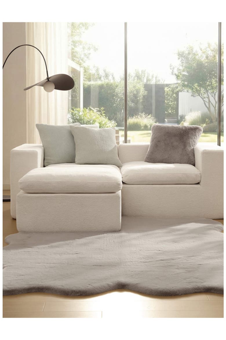 Faux Fur Accent Pillow, Alternate, color, GREY