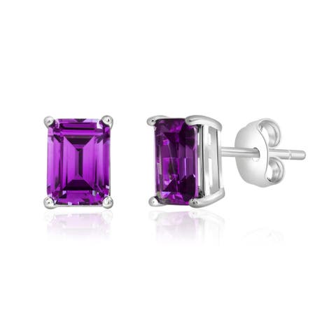 Sterling Silver Purple Earrings
