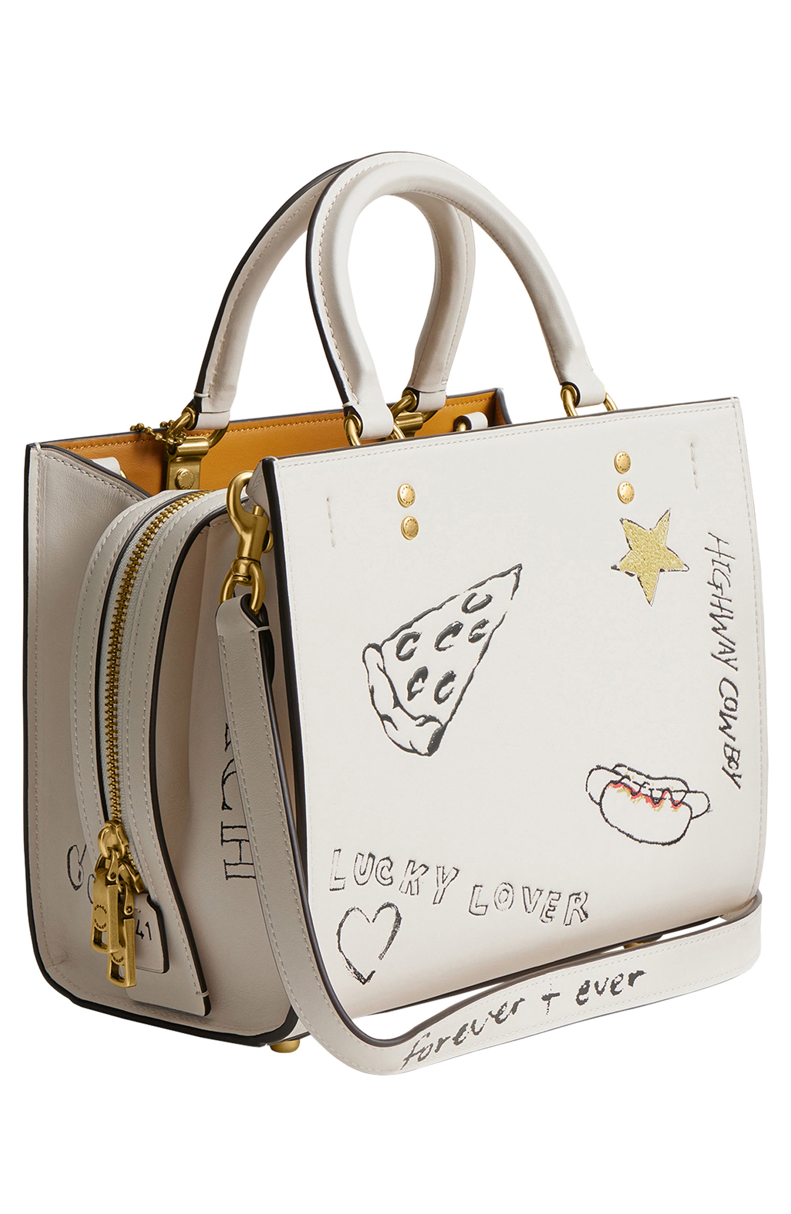 COACH Rogue Sketch Print Leather Top Handle Bag, Alternate, color, 