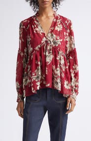 Cinq à Sept Edeline Handsketched Floral Top