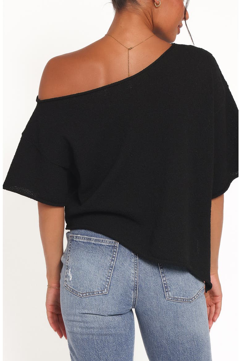 Ardena One Shoulder Bouclé Knit Top, Alternate, color, BLACK