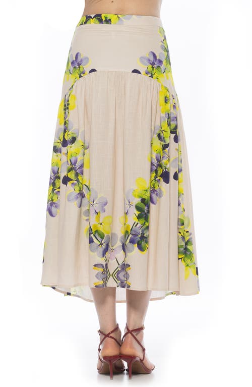 Alexia Admor Michel High Waist Shirred Midi Skirt In Multi