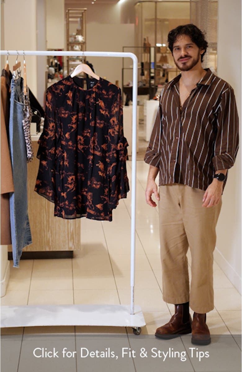 Stallion Print Long Sleeve Minidress, sales video thumbnail