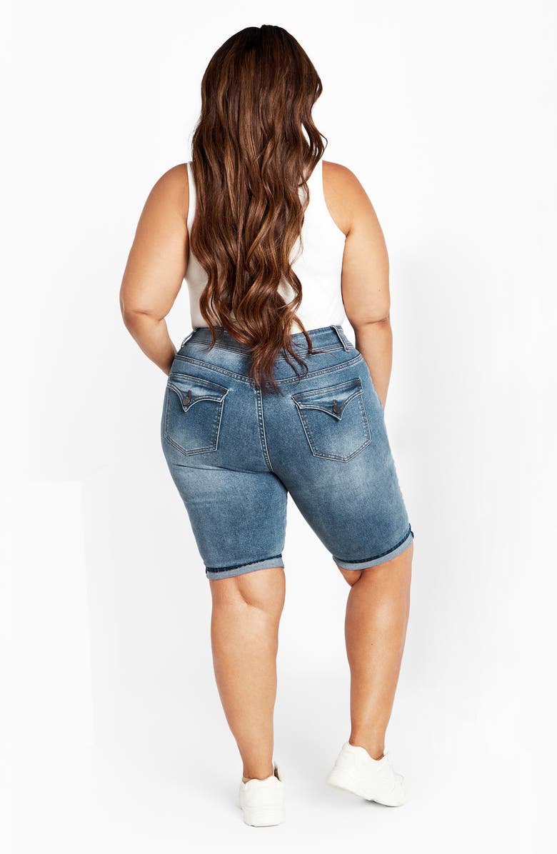 City Chic Stretch Denim Bermuda Shorts, Alternate, color, 