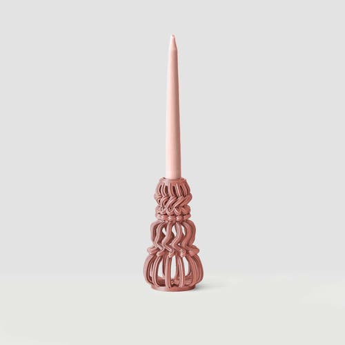 Form & Seek Frosting Loop Candle Holder In Pink