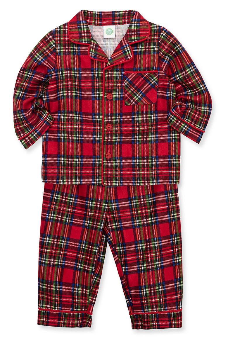 Kids' Plaid Notch Collar Pajamas, Alternate, color, PLAID