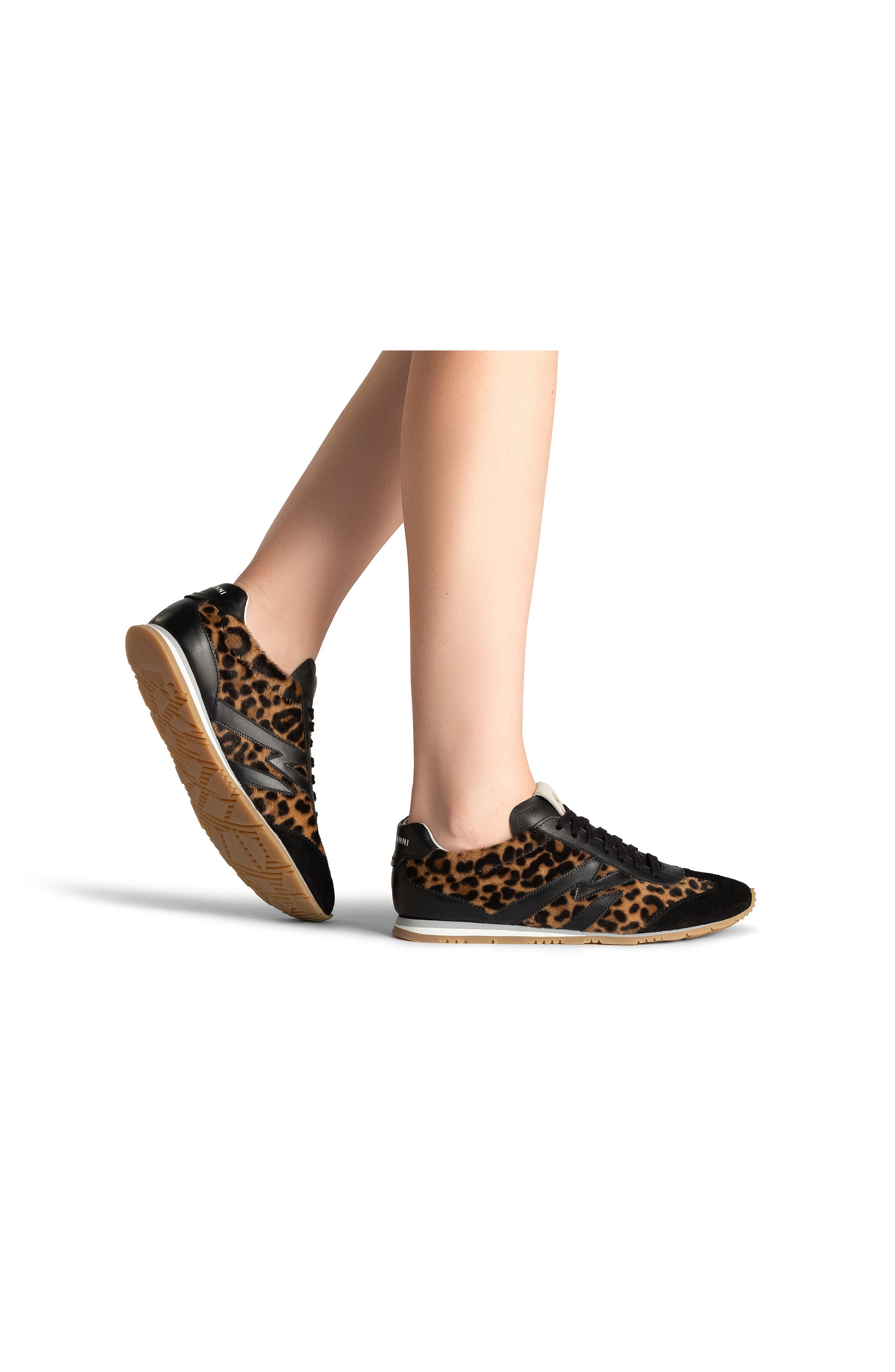 Magnanni Lizzy Lace Up Sneaker, Alternate, color, Leopard Calf Hair