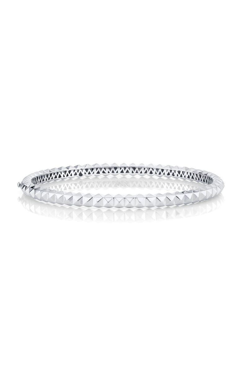 Michael M Mens Tetra 3 D Hinged Bangle Bracelet, Main, color, Silver