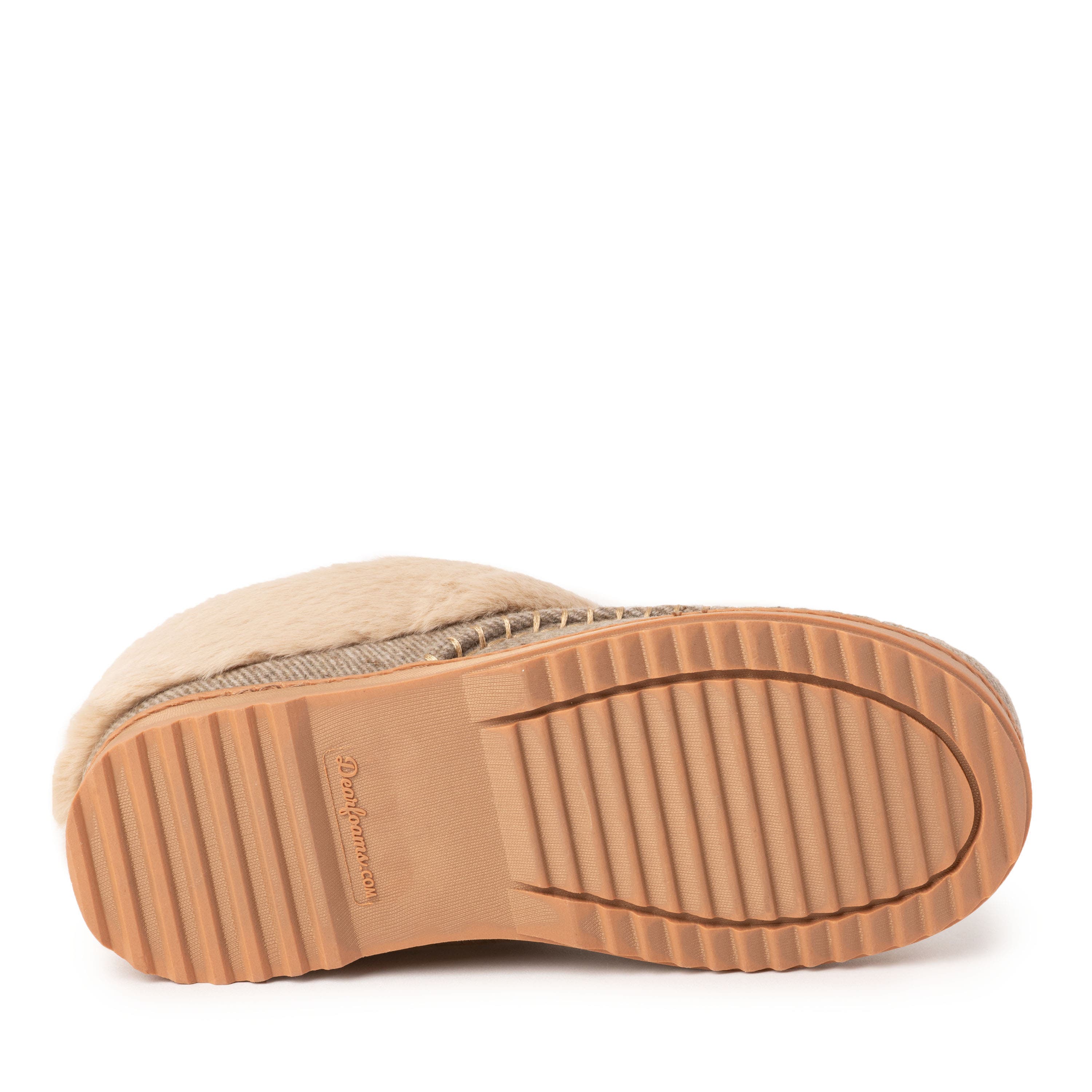 Nyla Plaid Moccasin Toe Clog Slippers, Alternate, color, FOSSIL