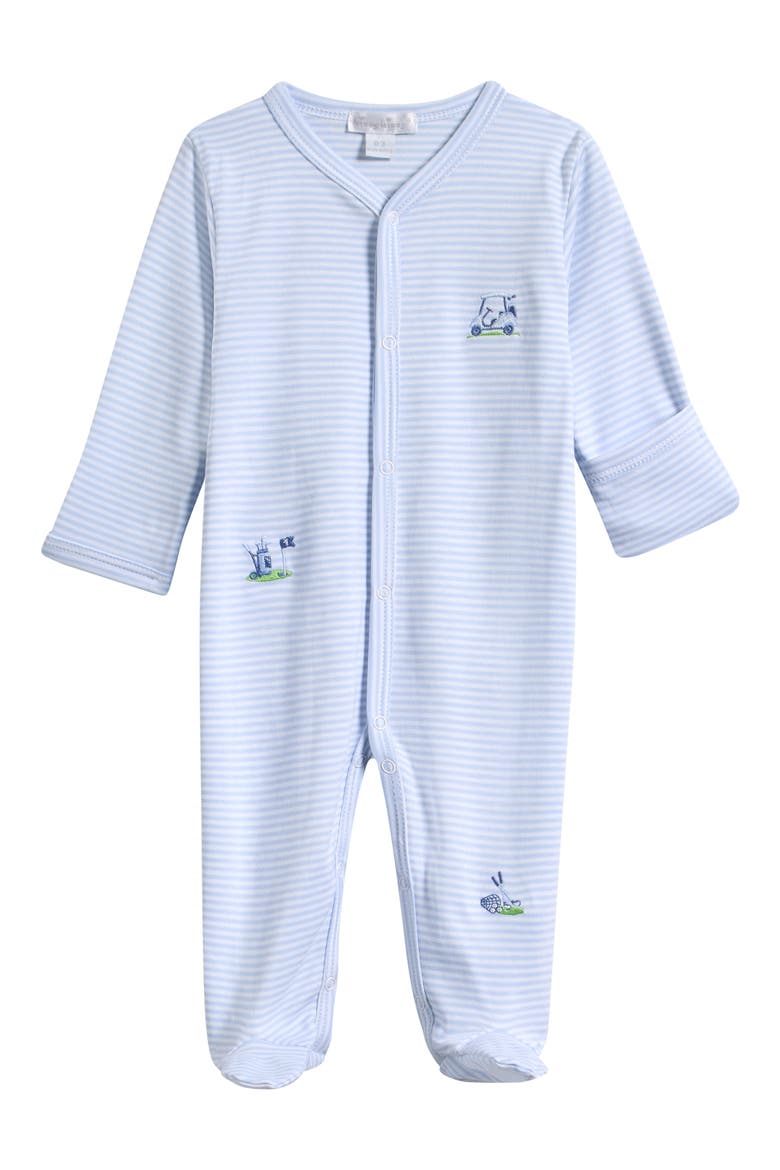 Kids' Striped Pima Cotton Footie, Main, color, LIGHT BLUE
