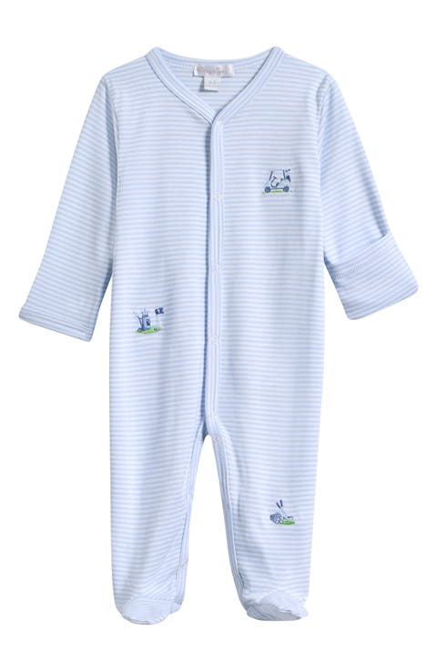 Kids' Striped Pima Cotton Footie