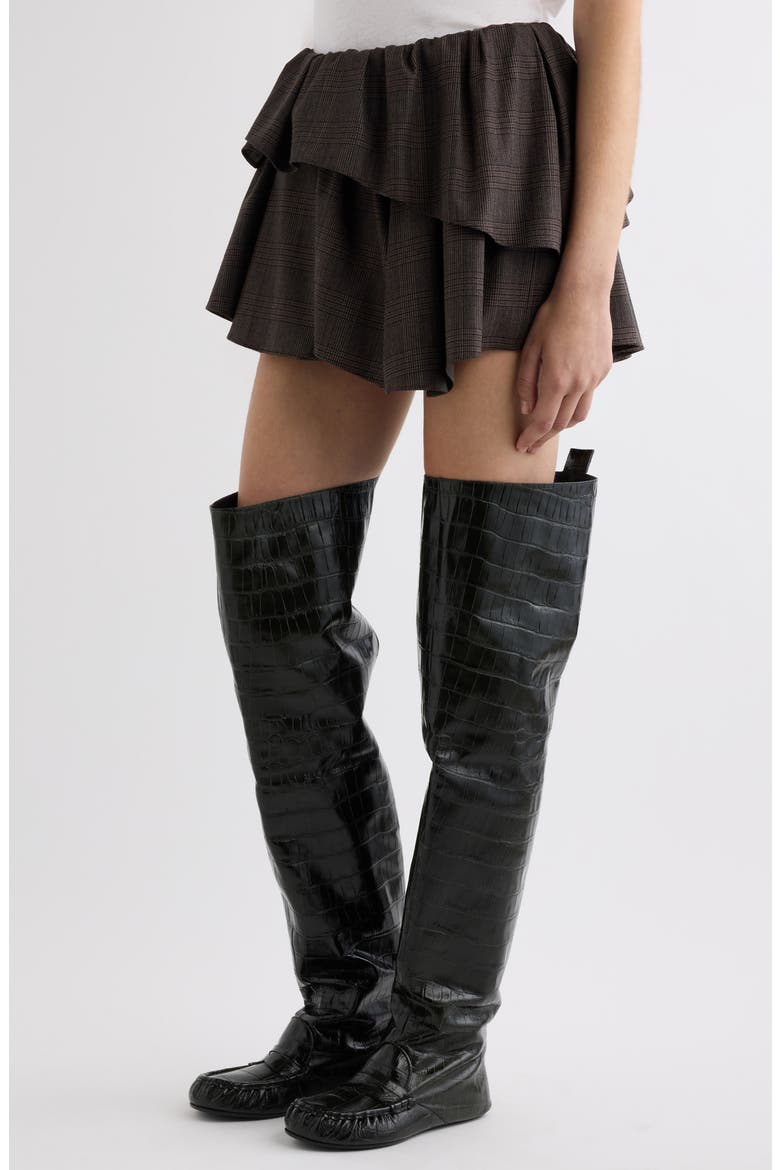 Ifelpa Plaid Ruffle Miniskirt, Alternate, color, BROWN/ BLACK